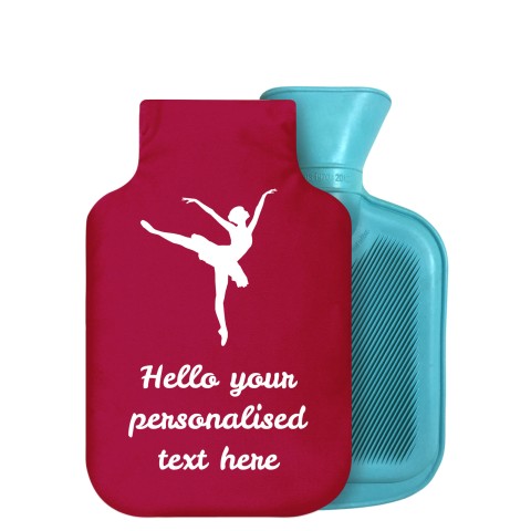 - 750ml Highlight (Stock Available Colour) (Ballet Icon) Burgundy Soft Velvet Polyester Fabric Removable Cover (Optional Personalised Gift Text)