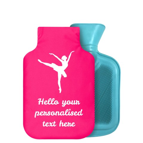 - 750ml Highlight (Stock Available Colour) (Ballet Icon) Fuchsia Pink Soft Velvet Polyester Fabric Removable Cover (Optional Personalised Gift Text)