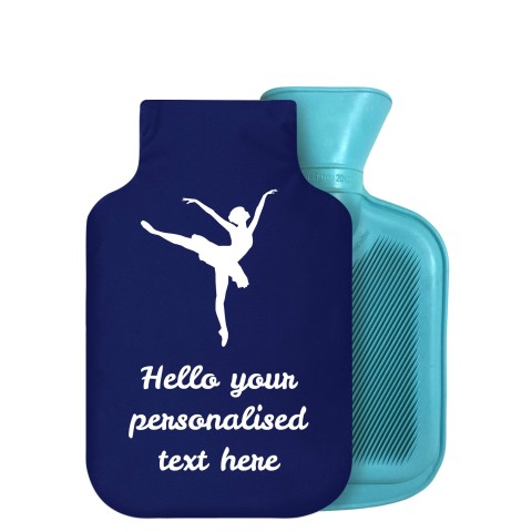 - 750ml Highlight (Stock Available Colour) (Ballet Icon) Navy Blue Soft Velvet Polyester Fabric Removable Cover (Optional Personalised Gift Text)