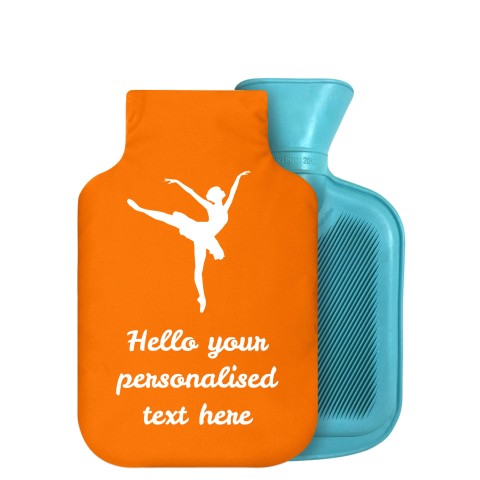 - 750ml Highlight (Stock Available Colour) (Ballet Icon) Orange Soft Velvet Polyester Fabric Removable Cover (Optional Personalised Gift Text)