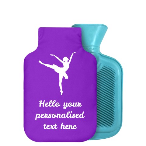 - 750ml Highlight (Stock Available Colour) (Ballet Icon) Purple Soft Velvet Polyester Fabric Removable Cover (Optional Personalised Gift Text)