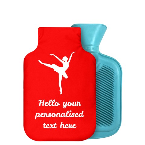 - 750ml Highlight (Stock Available Colour) (Ballet Icon) Red Soft Velvet Polyester Fabric Removable Cover (Optional Personalised Gift Text)