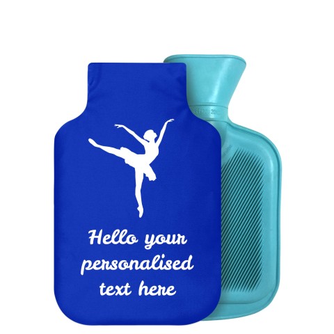 - 750ml Highlight (Stock Available Colour) (Ballet Icon) Royal Blue Soft Velvet Polyester Fabric Removable Cover (Optional Personalised Gift Text)