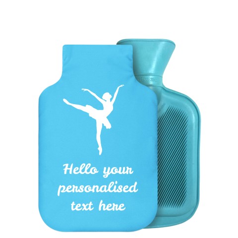 - 750ml Highlight (Stock Available Colour) (Ballet Icon) Sky Blue Soft Velvet Polyester Fabric Removable Cover (Optional Personalised Gift Text)