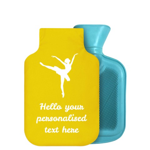 - 750ml Highlight (Stock Available Colour) (Ballet Icon) Yellow Soft Velvet Polyester Fabric Removable Cover (Optional Personalised Gift Text)