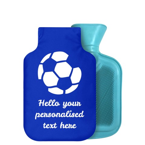 - 750ml Highlight (Stock Available Colour) (Football Icon) Royal Blue Soft Velvet Polyester Fabric Removable Cover (Optional Personalised Gift Text)