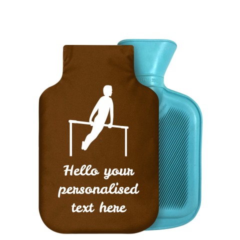 - 750ml Highlight (Stock Available Colour) (Gymnastics Icon) Brown Soft Velvet Polyester Fabric Removable Cover (Optional Personalised Gift Text)