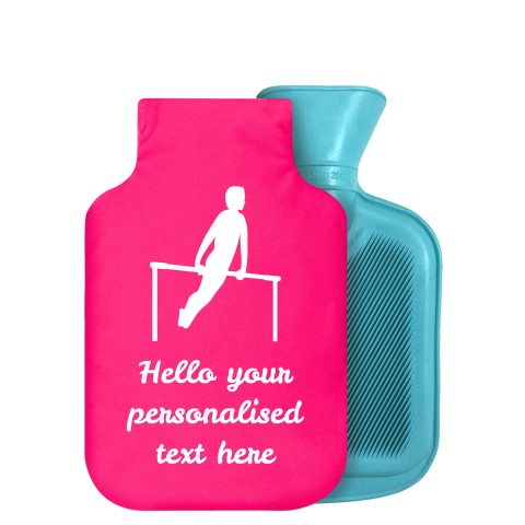 - 750ml Highlight (Stock Available Colour) (Gymnastics Icon) Fuchsia Pink Soft Velvet Polyester Fabric Removable Cover (Optional Personalised Gift Text)
