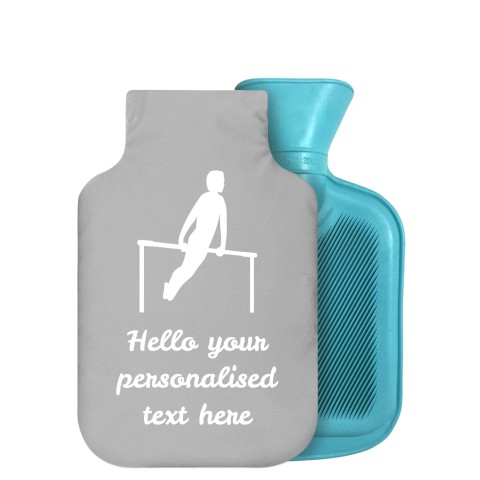 - 750ml Highlight (Stock Available Colour) (Gymnastics Icon) Grey Soft Velvet Polyester Fabric Removable Cover (Optional Personalised Gift Text)