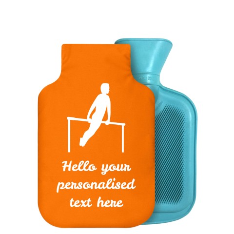 - 750ml Highlight (Stock Available Colour) (Gymnastics Icon) Orange Soft Velvet Polyester Fabric Removable Cover (Optional Personalised Gift Text)