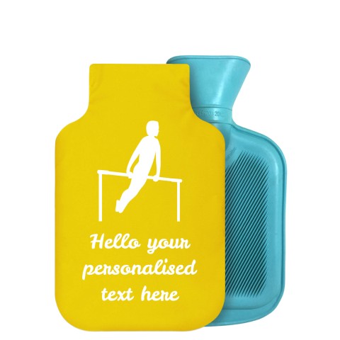 - 750ml Highlight (Stock Available Colour) (Gymnastics Icon) Yellow Soft Velvet Polyester Fabric Removable Cover (Optional Personalised Gift Text)