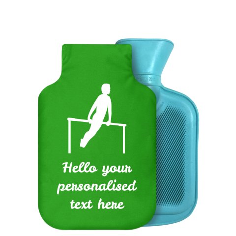 800ml (Gymnastics Icon) Bright Green Soft Velvet Polyester Fabric Removable Cover (Personalised with Text)