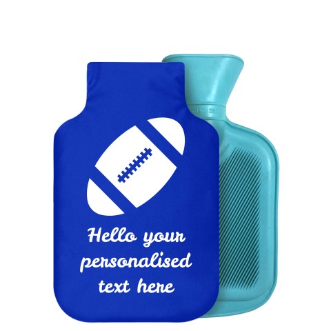 - 750ml Highlight (Stock Available Colour) (Rugby Icon) Royal Blue Soft Velvet Polyester Fabric Removable Cover (Optional Personalised Gift Text)