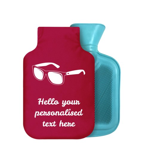 - 750ml Highlight (Stock Available Colour) (Sunglasses Icon) Burgundy Soft Velvet Polyester Fabric Removable Cover (Optional Personalised Gift Text)