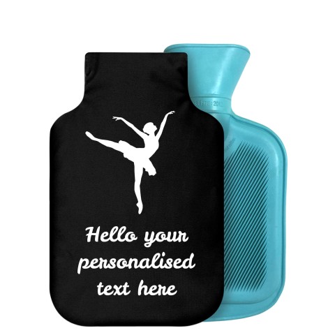 800ml (Ballet Icon) Black Soft Velvet Polyester Fabric Removable Cover (Personalised with Text)