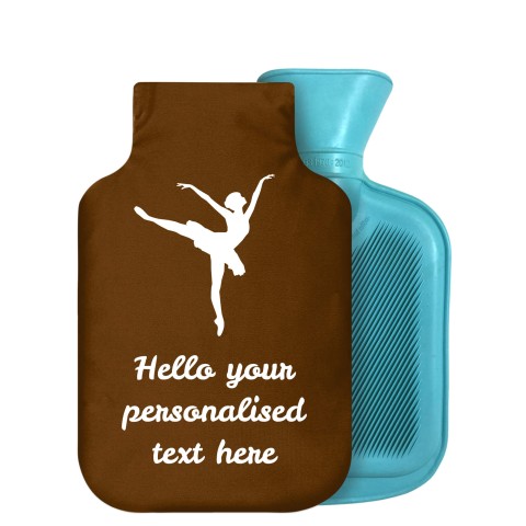 800ml (Ballet Icon) Brown Soft Velvet Polyester Fabric Removable Cover (Personalised with Text)