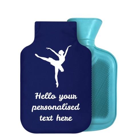 800ml (Ballet Icon) Navy Blue Soft Velvet Polyester Fabric Removable Cover (Personalised with Text)