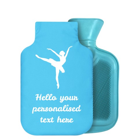 800ml (Ballet Icon) Sky Blue Soft Velvet Polyester Fabric Removable Cover (Personalised with Text)