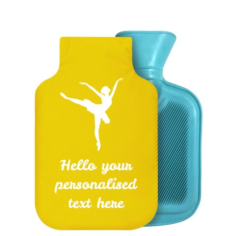 800ml (Ballet Icon) Yellow Soft Velvet Polyester Fabric Removable Cover (Personalised with Text)