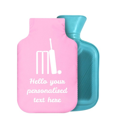 800ml (Cricket Icon) Baby Pink Soft Velvet Polyester Fabric Removable Cover (Personalised with Text)