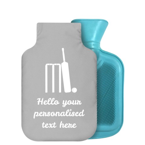 800ml (Cricket Icon) Grey Soft Velvet Polyester Fabric Removable Cover (Personalised with Text)