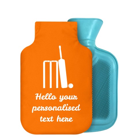 800ml (Cricket Icon) Burnt Orange Soft Velvet Polyester Fabric Removable Cover (Personalised with Text)