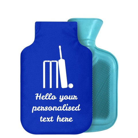 800ml (Cricket Icon) Royal Blue Soft Velvet Polyester Fabric Removable Cover (Personalised with Text)