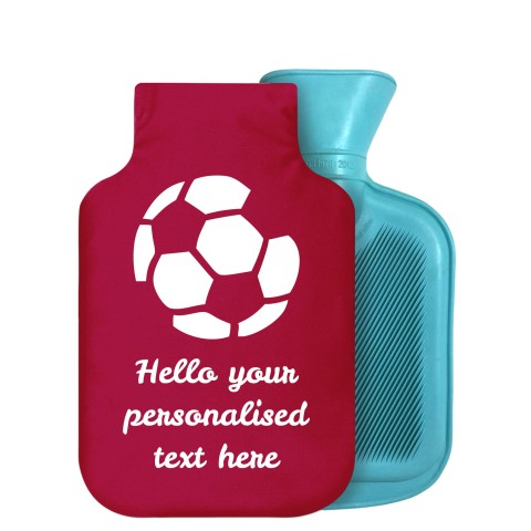 800ml (Football Icon) Burgundy Soft Velvet Polyester Fabric Removable Cover (Personalised with Text)
