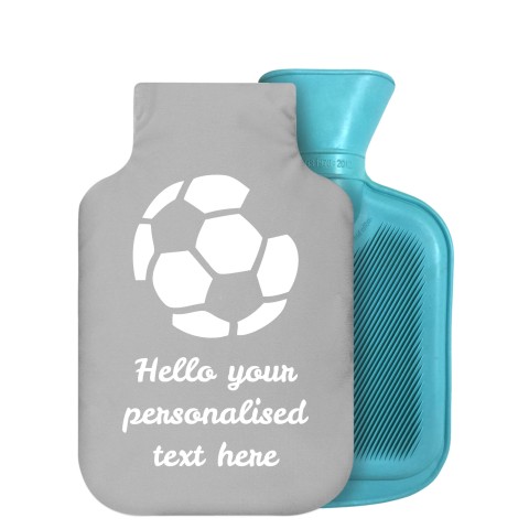 800ml (Football Icon) Grey Soft Velvet Polyester Fabric Removable Cover (Personalised with Text)