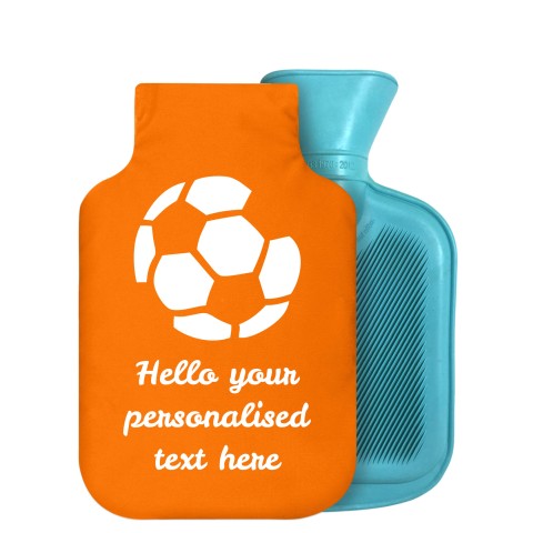 800ml (Football Icon) Burnt Orange Soft Velvet Polyester Fabric Removable Cover (Personalised with Text)