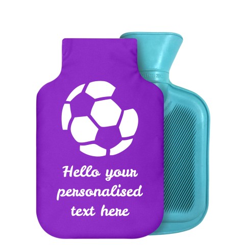 800ml (Football Icon) Purple Soft Velvet Polyester Fabric Removable Cover (Personalised with Text)