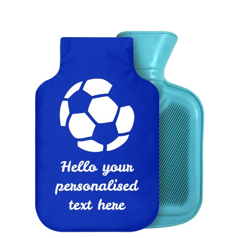 800ml (Football Icon) Royal Blue Soft Velvet Polyester Fabric Removable Cover (Personalised with Text)