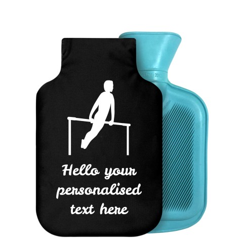 800ml (Gymnastics Icon) Black Soft Velvet Polyester Fabric Removable Cover (Personalised with Text)