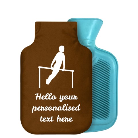 800ml (Gymnastics Icon) Brown Soft Velvet Polyester Fabric Removable Cover (Personalised with Text)