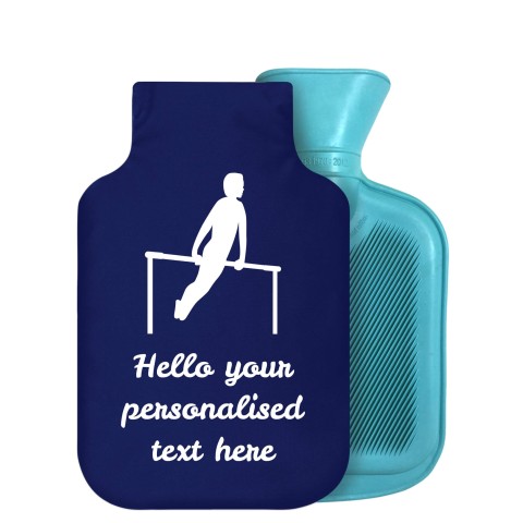800ml (Gymnastics Icon) Navy Blue Soft Velvet Polyester Fabric Removable Cover (Personalised with Text)