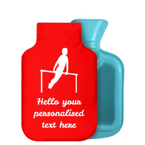 800ml (Gymnastics Icon) Red Soft Velvet Polyester Fabric Removable Cover (Personalised with Text)