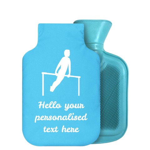 800ml (Gymnastics Icon) Sky Blue Soft Velvet Polyester Fabric Removable Cover (Personalised with Text)