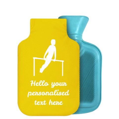 800ml (Gymnastics Icon) Yellow Soft Velvet Polyester Fabric Removable Cover (Personalised with Text)