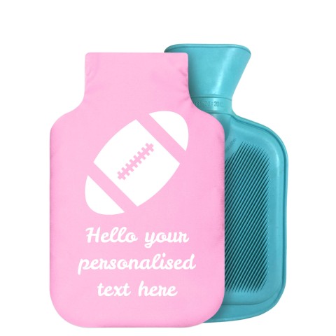 800ml (Rugby Icon) Baby Pink Soft Velvet Polyester Fabric Removable Cover (Personalised with Text)