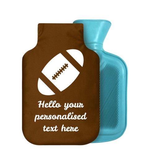 800ml (Rugby Icon) Brown Soft Velvet Polyester Fabric Removable Cover (Personalised with Text)