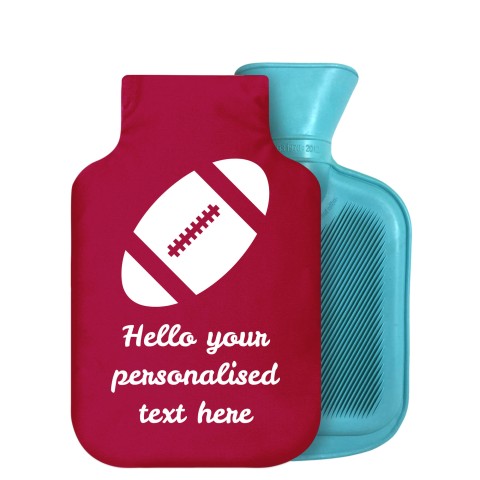 800ml (Rugby Icon) Burgundy Soft Velvet Polyester Fabric Removable Cover (Personalised with Text)