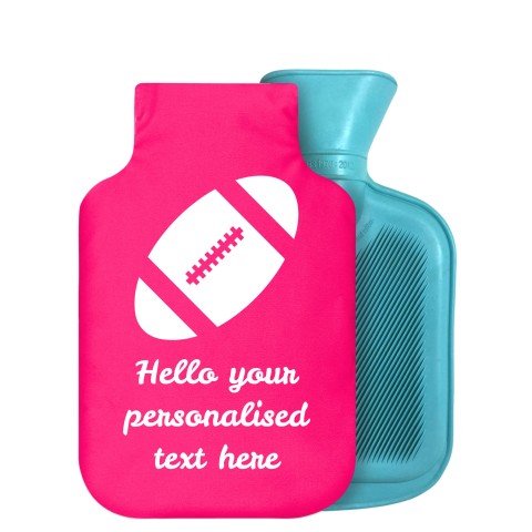 800ml (Rugby Icon) Hot Pink (Fuchsia) Soft Velvet Polyester Fabric Removable Cover (Personalised with Text)