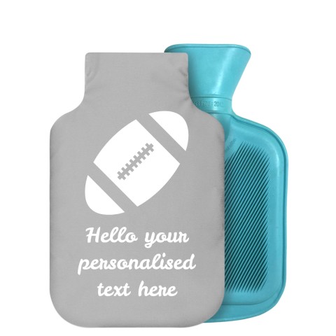 800ml (Rugby Icon) Grey Soft Velvet Polyester Fabric Removable Cover (Personalised with Text)