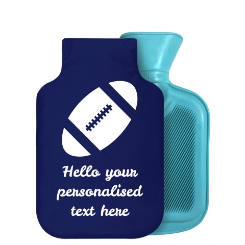 800ml (Rugby Icon) Navy Blue Soft Velvet Polyester Fabric Removable Cover (Personalised with Text)