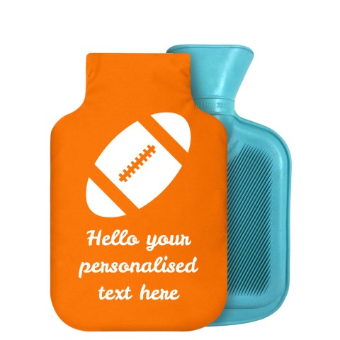 800ml (Rugby Icon) Burnt Orange Soft Velvet Polyester Fabric Removable Cover (Personalised with Text)