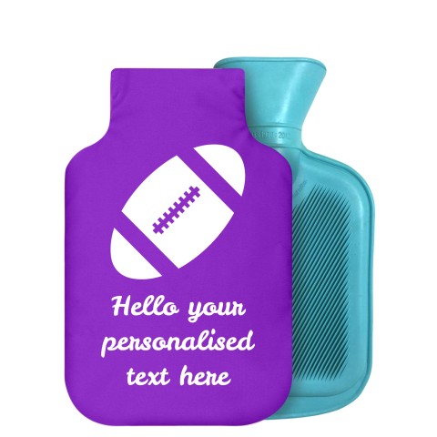 800ml (Rugby Icon) Purple Soft Velvet Polyester Fabric Removable Cover (Personalised with Text)