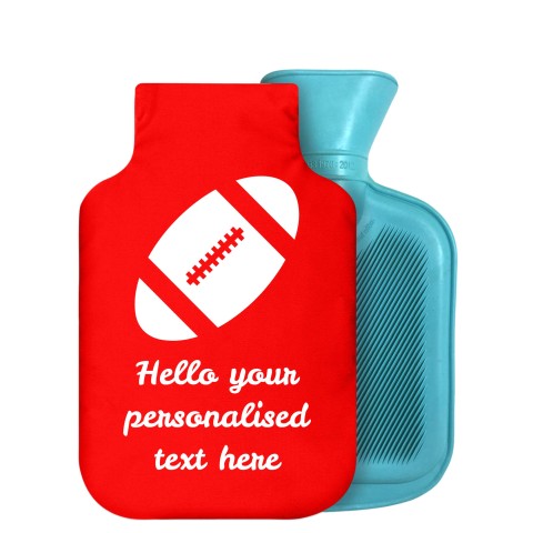 800ml (Rugby Icon) Red Soft Velvet Polyester Fabric Removable Cover (Personalised with Text)