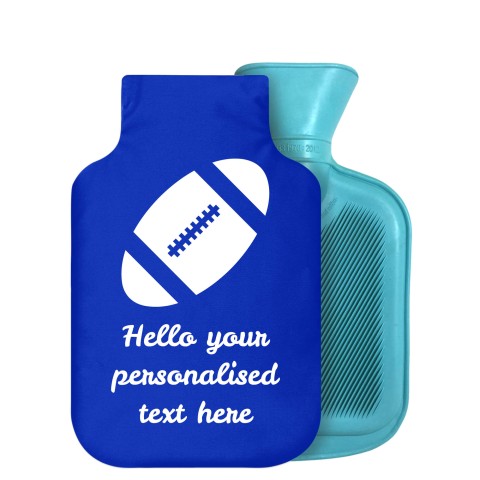 800ml (Rugby Icon) Royal Blue Soft Velvet Polyester Fabric Removable Cover (Personalised with Text)