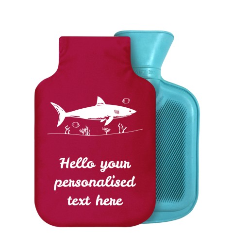 800ml (Shark Icon) Burgundy Soft Velvet Polyester Fabric Removable Cover (Personalised with Text)