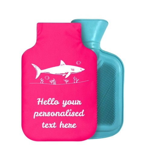 800ml (Shark Icon) Hot Pink (Fuchsia) Soft Velvet Polyester Fabric Removable Cover (Personalised with Text)